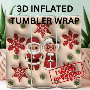 christmas 3d inflated tumbler wrap