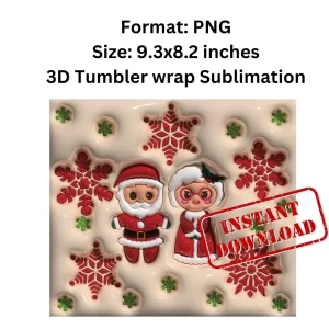 christmas 3d inflated tumbler wrap designs