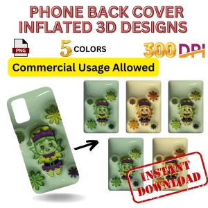 christmas 3d inflated phone back cover design