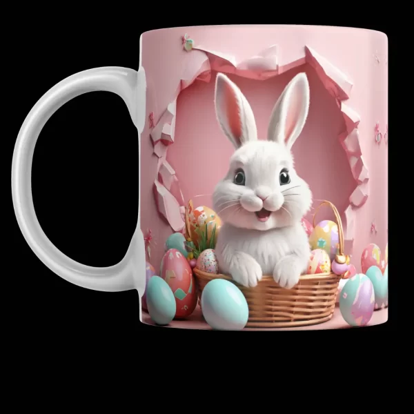 Beautiful Easter Bunny 3D Design for 11 oz Mug Print - Image 4