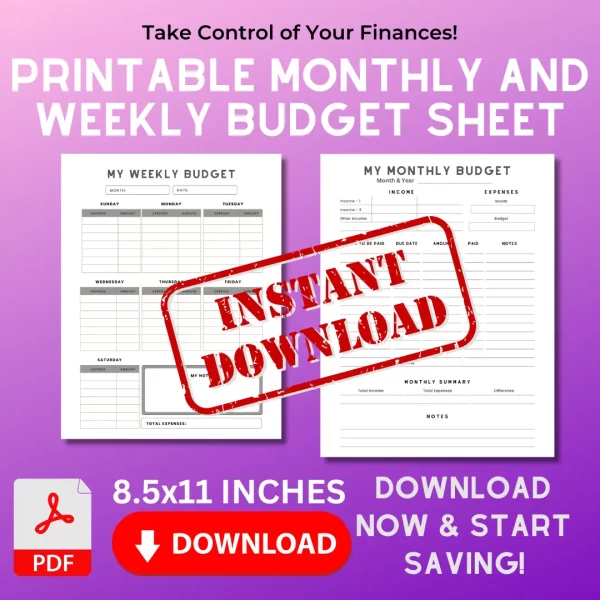 printable budget sheets